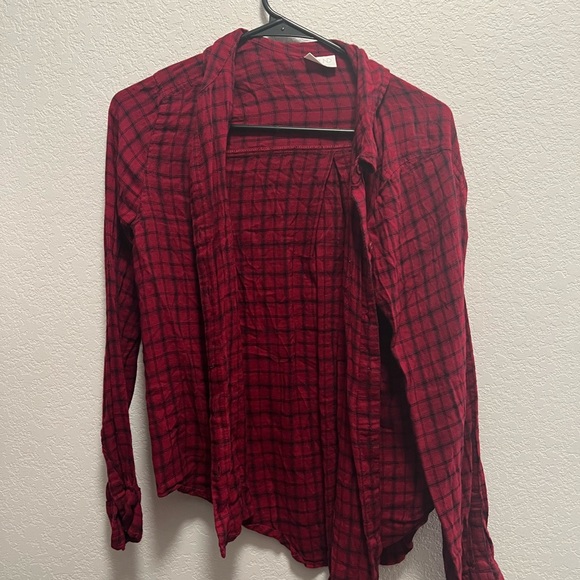 Medium abound red plaid button up - Picture 3 of 5